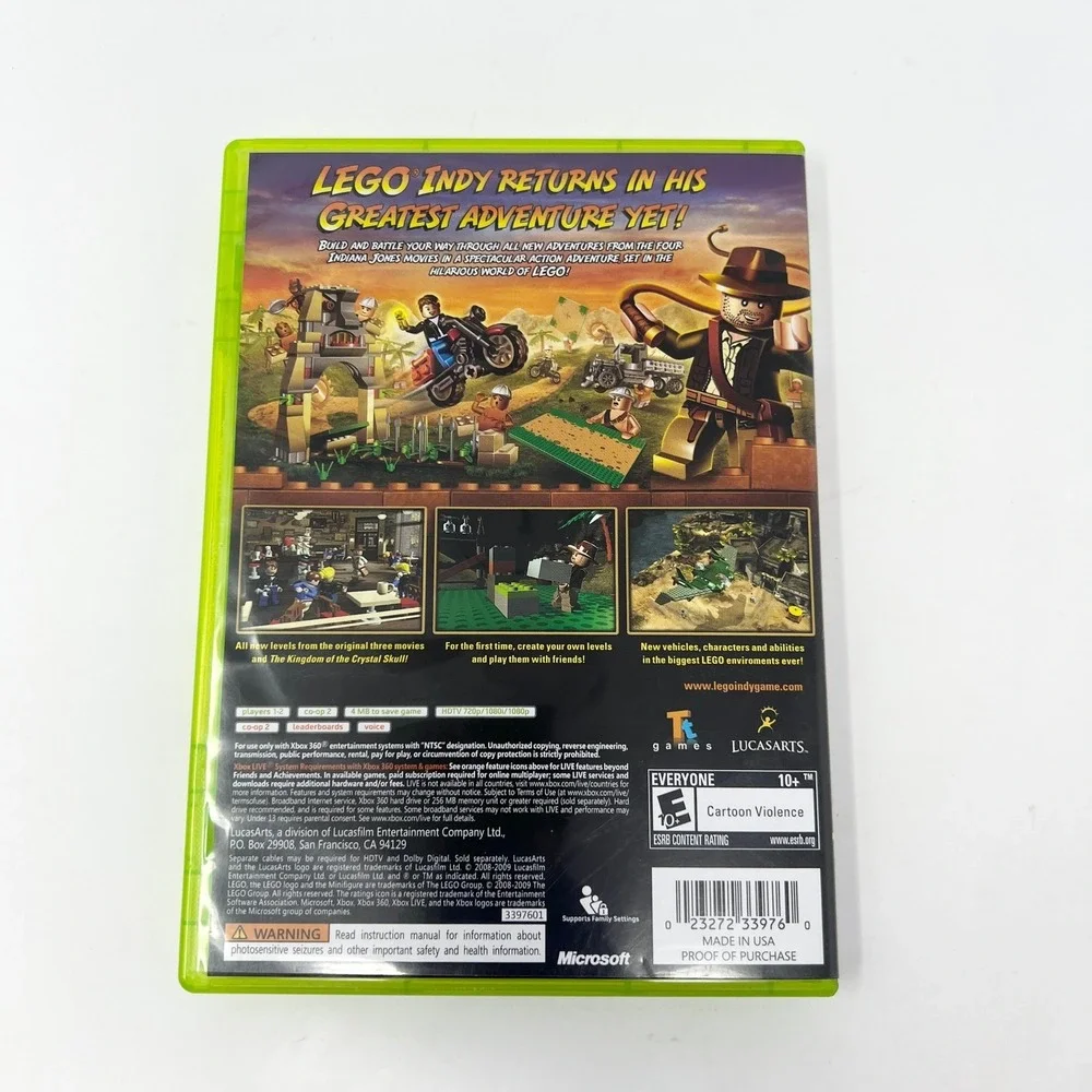 Lego Indiana Jones 2 the Adventure Continues Xbox 360‎ W Manual TESTED